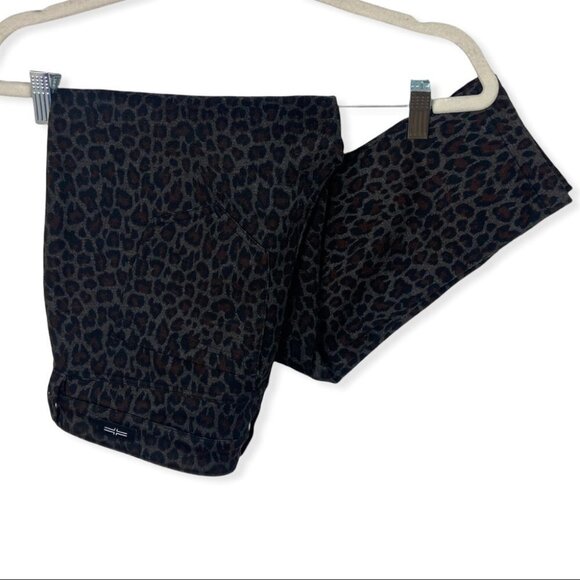 Nordstrom Liverpool Madonna Knit Cheetah Print Legging Brown Boho Size 8 or 29 - Picture 7 of 11